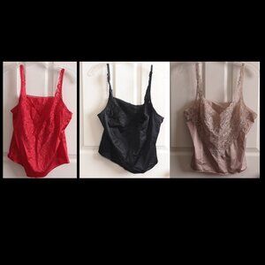 Three satin camisoles